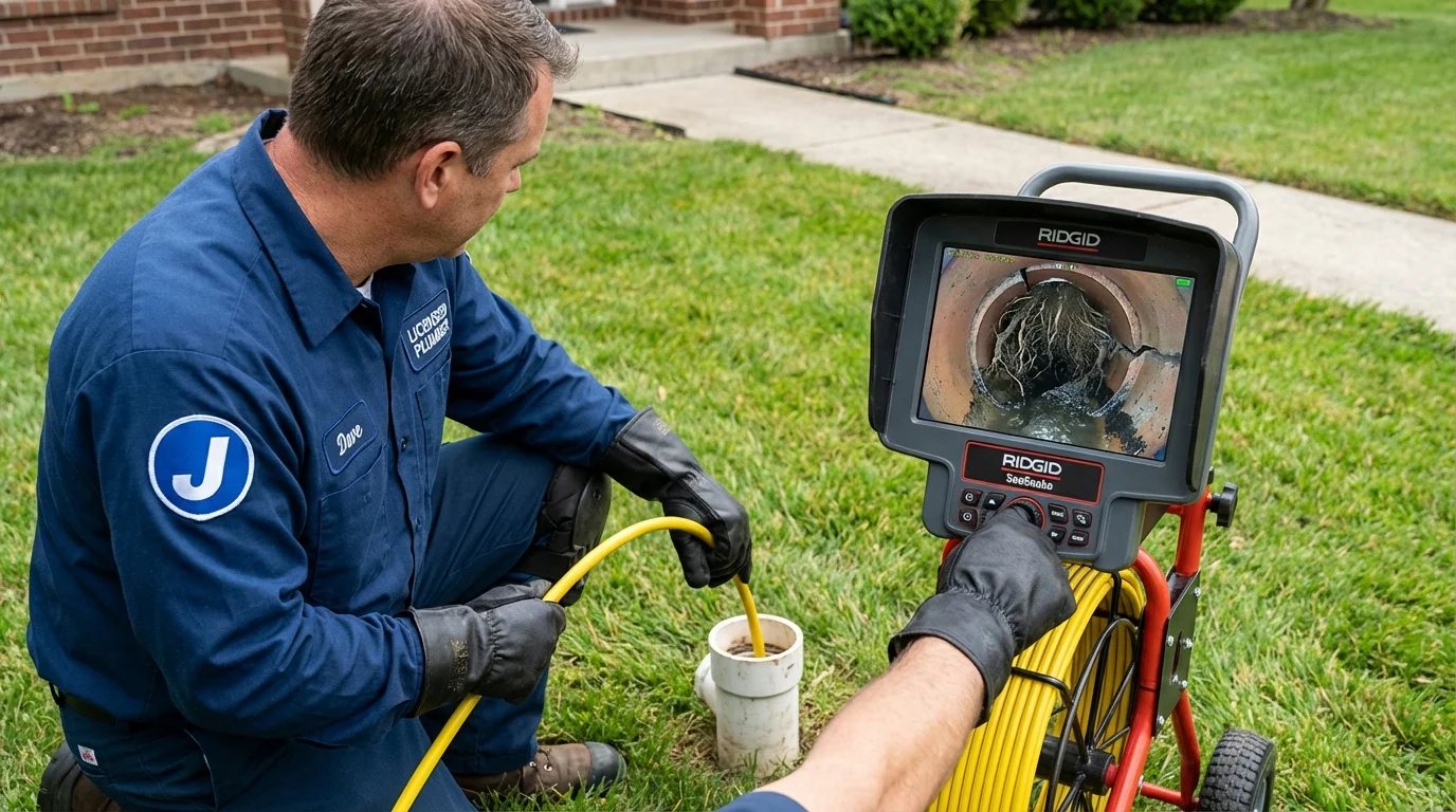 Sewer camera inspection being performed by Johns Plumbing LLC in Aplington
