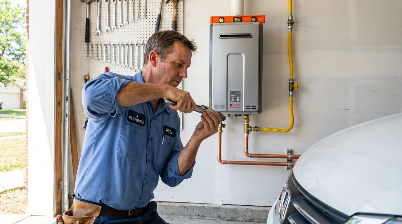 Tankless water heater installation by a Johns Plumbing LLC plumber in Aplington